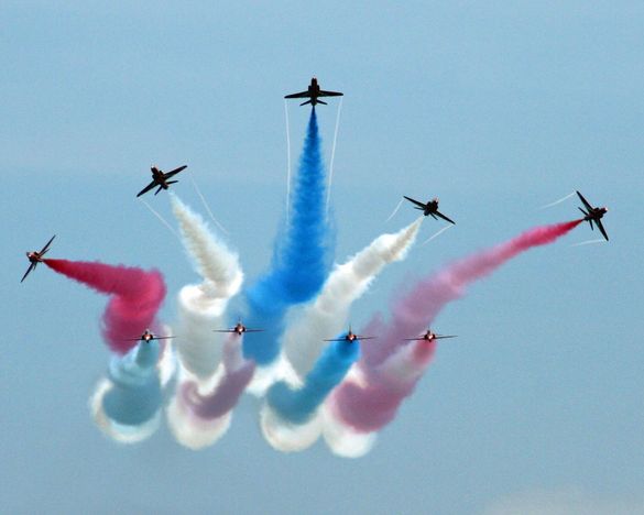 Red Arrows flying over Dartmouth