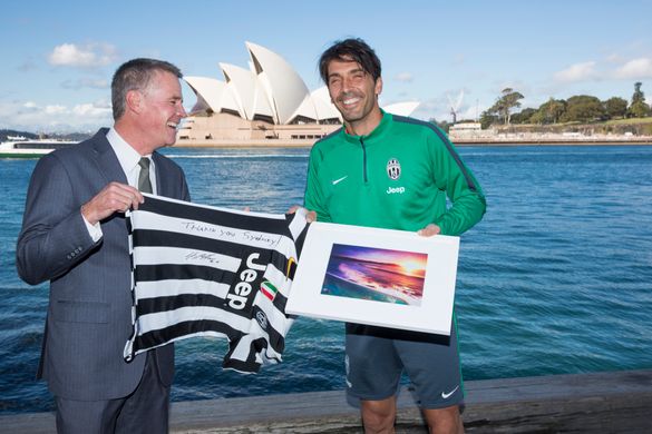 Andrew Stoner (Deputy Premier and Minister for Tourism and Major Events) and Gianluigi Buffon (Juventus Captain)