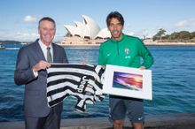 Andrew Stoner (Deputy Premier and Minister for Tourism and Major Events) and Gianluigi Buffon (Juventus Captain)