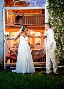 Darren and Debra at Mullins Mill.  Photo by Steve Cumberbatch courtesy of Weddings By Malissa 