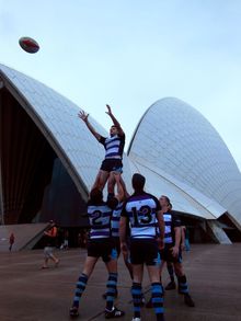 Sydney Convicts Rugby Union Team, hosts of the Bingham Cup at the Sydney Opera House