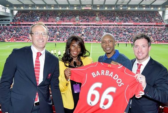(From left-right: Olly Dale, Sales Director Liverpool FC; Debe Thompson, BTA; Devon Chase, Acting Senior Business Development Ma