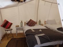 Inside of tents at Camp Adounia