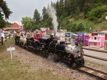 Tiny Town features a miniature operating steam train