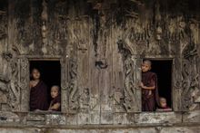 Young monk novices, Bagan ,Myanmar by Pyae Sone Oo