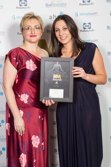 Chaniele Erasmuson, CHI spa manager accepts award for 'Best Day Spa'