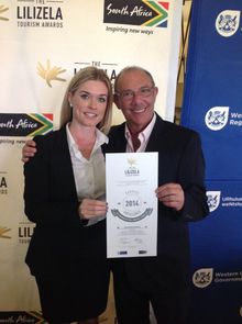 Maxleigh Derman, CEO of Aquila Private Game Reserve, with Chelsea Pharo