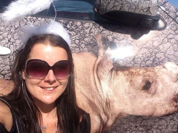 @tshakandi takes a selfie to support The Rhino Orphanage