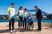 (L-R): Abdella Tagharafet (Morocco), Michelle Bridges (Blackmores Head Coach), Karolina Jarzynska (Poland), Kurt Fearnley (Paral