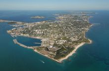 An aerial photo of Key West, Fla., the Southernmost City in the Continental United States.
