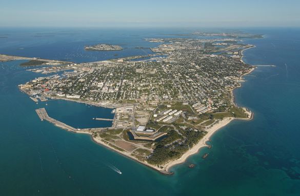 An aerial photo of Key West, Fla., the Southernmost City in the Continental United States.