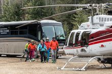 Group boarding helicopter
