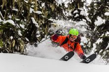 Skier Rob Stewart in the powder