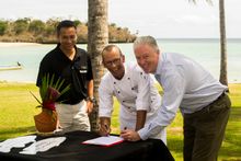 Director of Dining & Entertainment - Denny Akira Tanaka, Executive Chef - Nicolas De Visch & Area General Manager - Erik Stuebe 