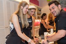 Rachel and Monique enjoy Thai cooking class at Issaya Cooking Studio.