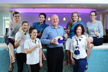 Nigel Carpenter, Proprietor of St Michael's Hotel & Spa, and the Spa Team celebrating winning 'Best Spa in Cornwall' at the Corn