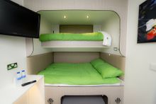 The comfortable and compact Snoozebox accommodation at the new YHA Eden Project