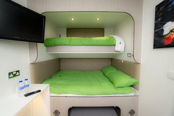 The comfortable and compact Snoozebox accommodation at the new YHA Eden Project
