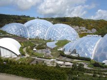 The  famous biomes at the top Cornwall visitor attraction Eden Project