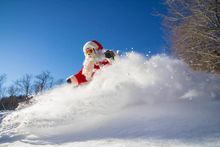 Father Christmas gets Freshtracks & Face Shots