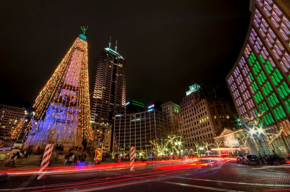 The downtown Soldiers' and Sailors' Monument turns into a Christmas tree at the Circle of Lights, a holiday tradition for more t