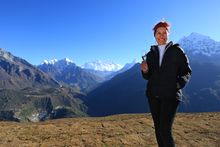 Toast to travelling Solo with no single supplements - overlooking Mt Everest