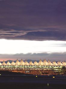 Sunset over Denver International Airport