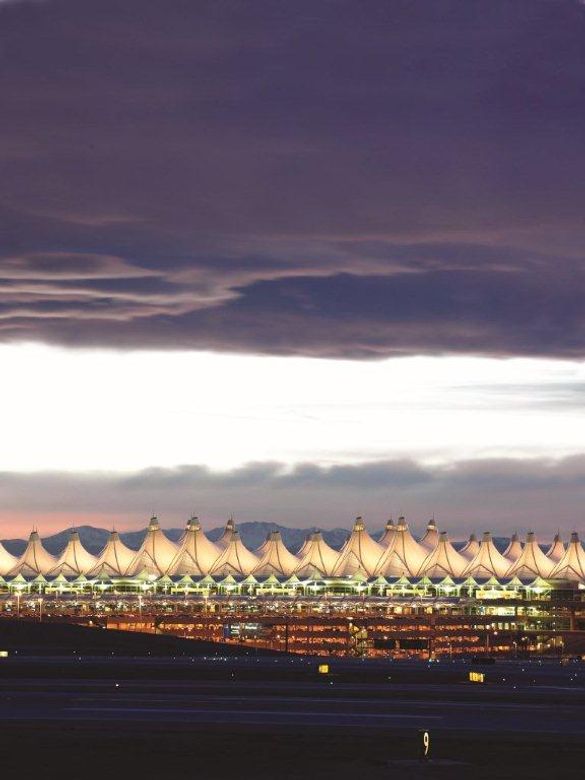 Sunset over Denver International Airport