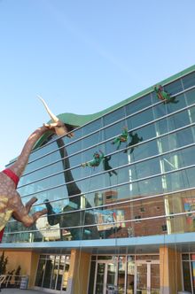 Elves rapell to meet Santa