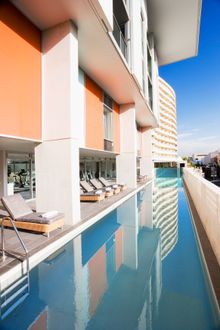 Lap pool overlooking South Bank Brisbane 