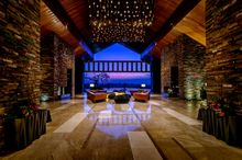 Rimba's lobby is itself an art installation featuring walls made from colourful recycled boat timber and lit by a chandellier ma