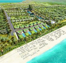 Rendering of the Dusit Thani Cam Ranh Vietnam within the Cam Ranh Flowers Resort. The project is located on Bai Dai Beach in the