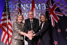 Trish Shepherd, senior vice president and general manager of Ensemble Australia/New Zealand, and Lindsay Pearlman and Libbie Ric