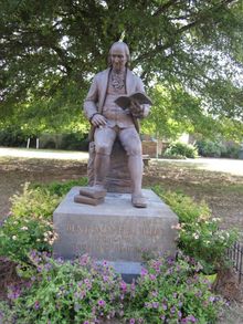 Temporary Benjamin Franklin statue on Cape Fear Community College campus