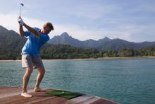 Eye catching Ernie on the shores of The Els Club Teluk Datai