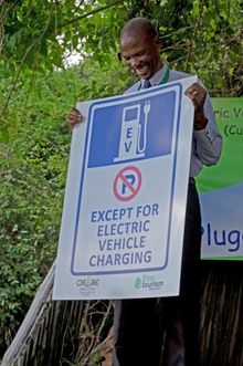 The First Electric Vehicle parking bay at any airport in Africa!
