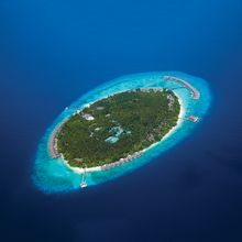 Aerial view of Dusit Thani Maldives