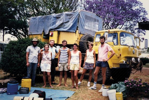 Darrell Wade and Geoff Manchester on their first trip through Africa 25 years ago