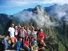 Intrepid group enjoying Machu Picchu