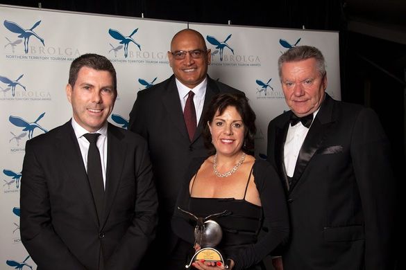 L-R Andrew Williams CEO Voyages Bob Jones IBA Karena Noble PR Director Voyages Manfred Pieper EGM Operations Voyages