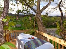 The Treehouse massage room of the new Gló Spa at Rosalie Bay Resort, Dominica, Caribbean