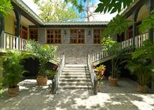 Entrance to the new Gló Spa at Rosalie Bay Resort, Dominica, Caribbean