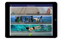 Dive center menu on the mobile apps