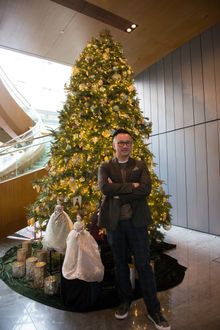 Barney Cheng creates the Christmas tree for Hotel ICON 