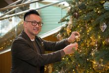 Barney Cheng creates the Christmas tree for Hotel ICON 