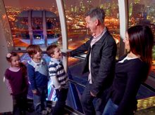 Family enjoys the Melbourne Star by night