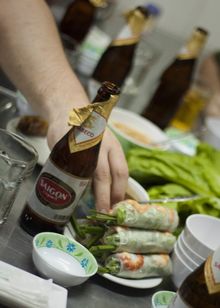 Beer and Shrimp Rolls