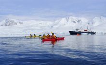 Polar Pioneer and Kayakers