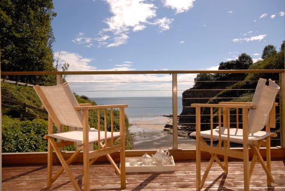 Views over the private cove at The Beach House