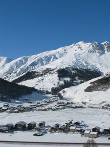 Livigno seen from high on the slopes
